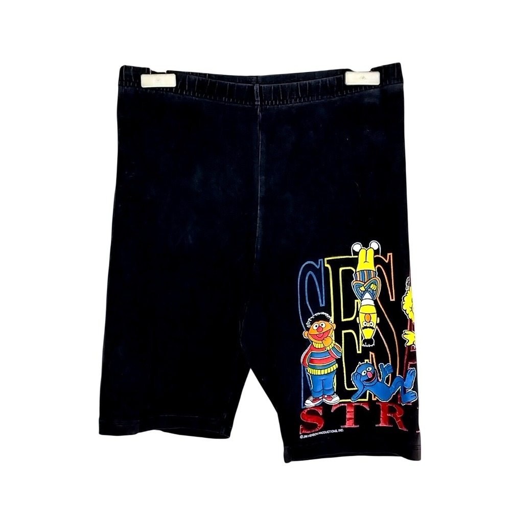 Vintage Graphic Bike Shorts Size Large Black Cotton Jim Henson